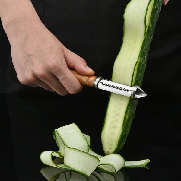 Multi Function Peeler with Wooden handle - 图片 3