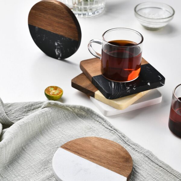 Stylish Wooden Stone Coaster - 图片 3