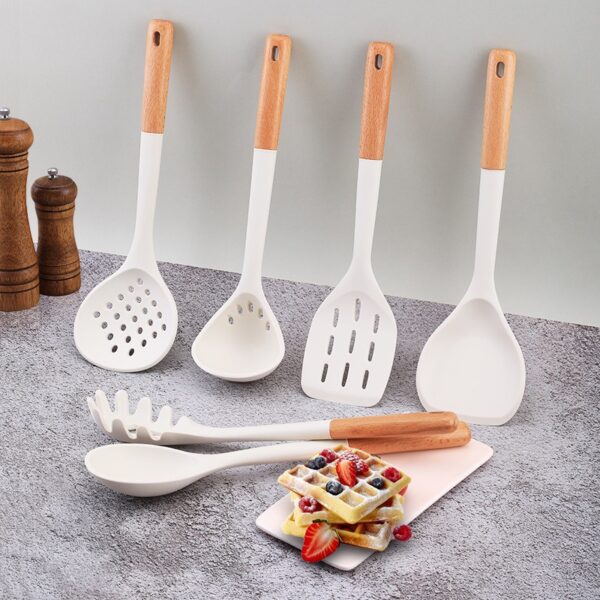 7PCS Silicone Kitchen Utensil with Holder - 图片 2