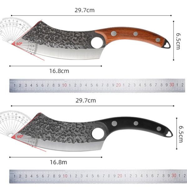 Ultra Sharp Hand Forged Meat Cleaver Knife with Wooden handle - 图片 3