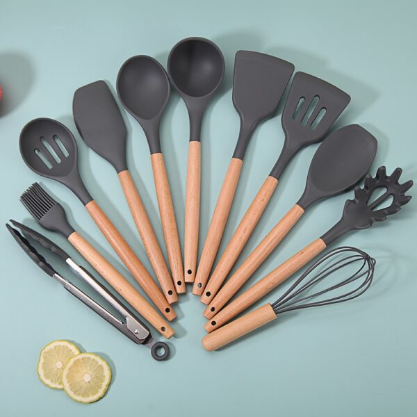 Wholesale Amazon Hot Selling Nylon Kitchen Cooking Utensil with Wooden Handle - 图片 3