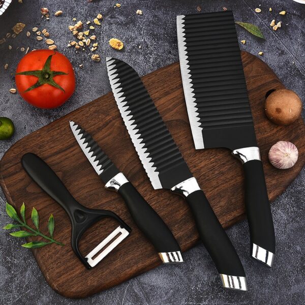 4 Pcs Kitchen Knife with Crinkle Surface