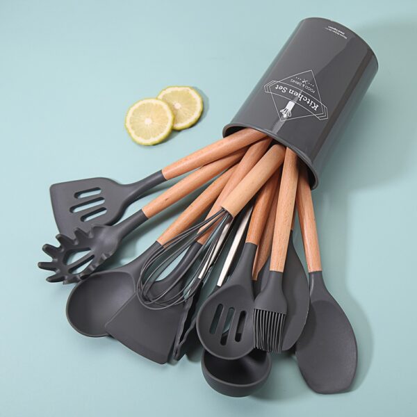 Wholesale Amazon Hot Selling Nylon Kitchen Cooking Utensil with Wooden Handle - 图片 2