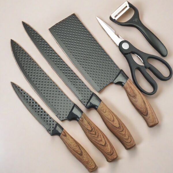 Cheap Price Colorful Kitchen Knife Set with Coating Surface - 图片 2