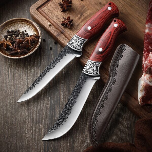 Ultra Sharp Premium Craftsmanship Handmade Boning Knife with Wooden Twin-Rivet Handle - 图片 2