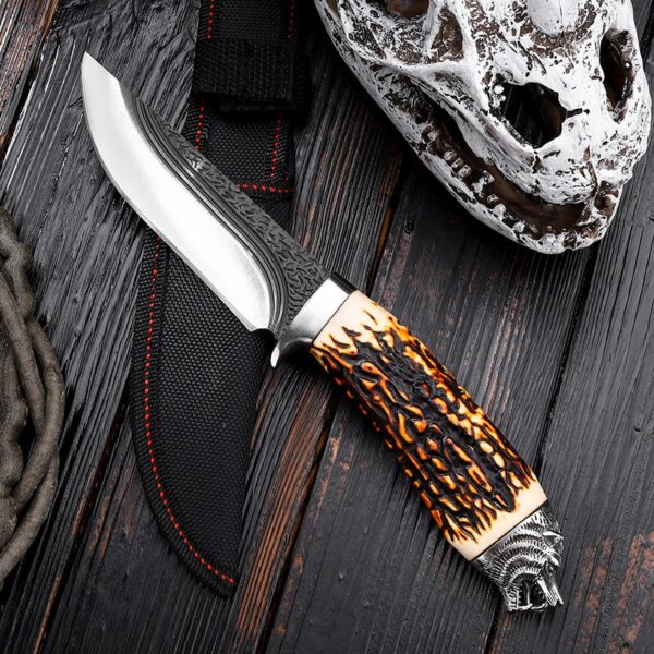 Retro Style Stylish Outdoor Viking Knife with Tiger Shape Handle - 图片 2