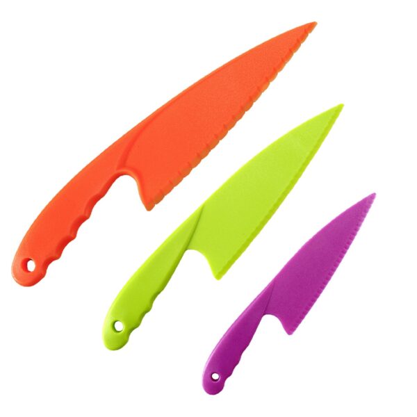 3 Color Plastic Nylon Knife Safety Cooking Chef Knives for Children