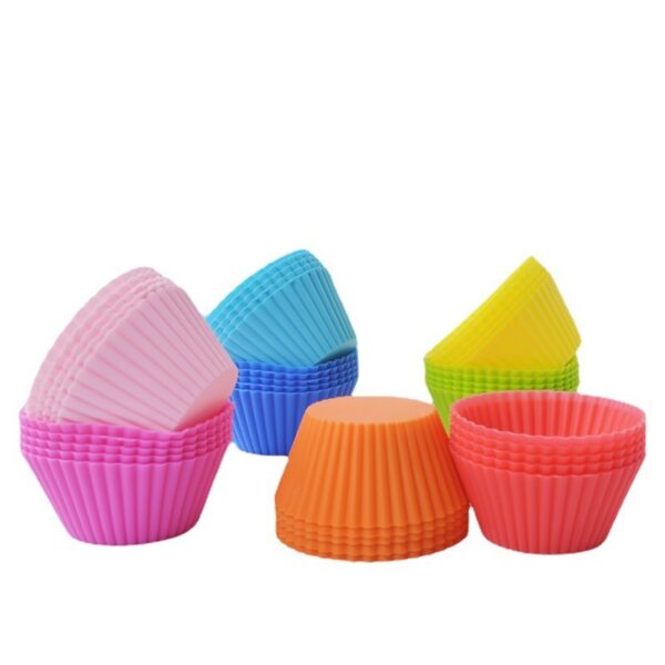 12 Pcs Reusable Silicone Round Muffin Baking Cups - 图片 2