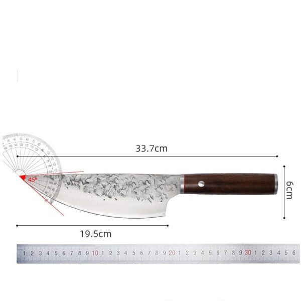 Premium Kitchen Butcher Knife with Elegant Wooden Handle - 图片 2