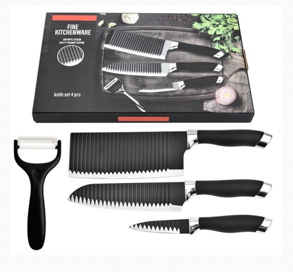 4 Pcs Kitchen Knife with Crinkle Surface - 图片 3