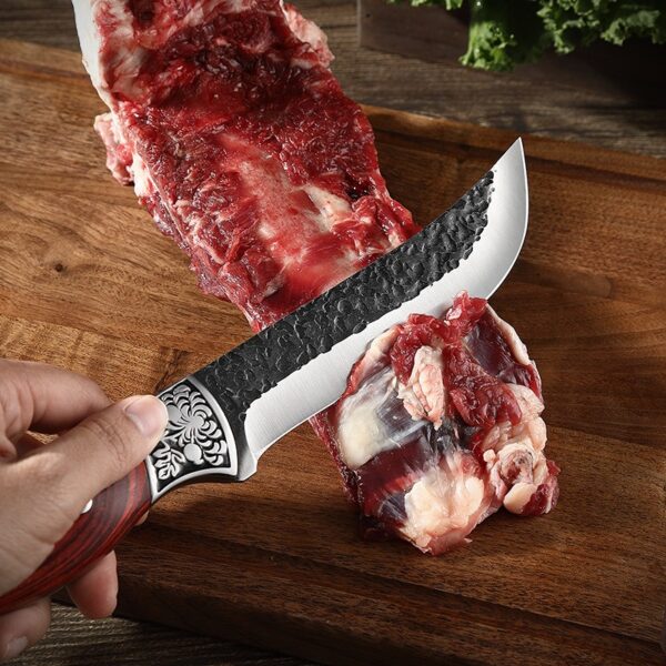Ultra Sharp Premium Craftsmanship Handmade Boning Knife with Wooden Twin-Rivet Handle - 图片 3