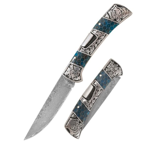 Stylish Damascus Camping Knife - 图片 2