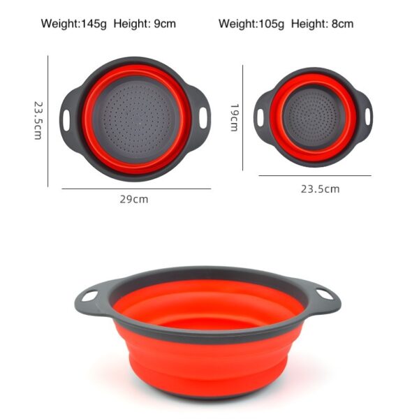 Silicone Foldable Collapsible Colander - 图片 3