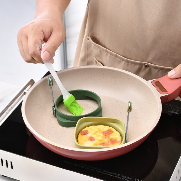 Colored Non-sticked Frying Egg Rings with Easy Grip Handle - 图片 4