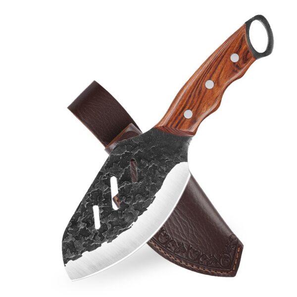 Outdoor Premium Hand Forged Utility Knife Boning Knife and Vegetable Knife with Leather Sheath - 图片 5