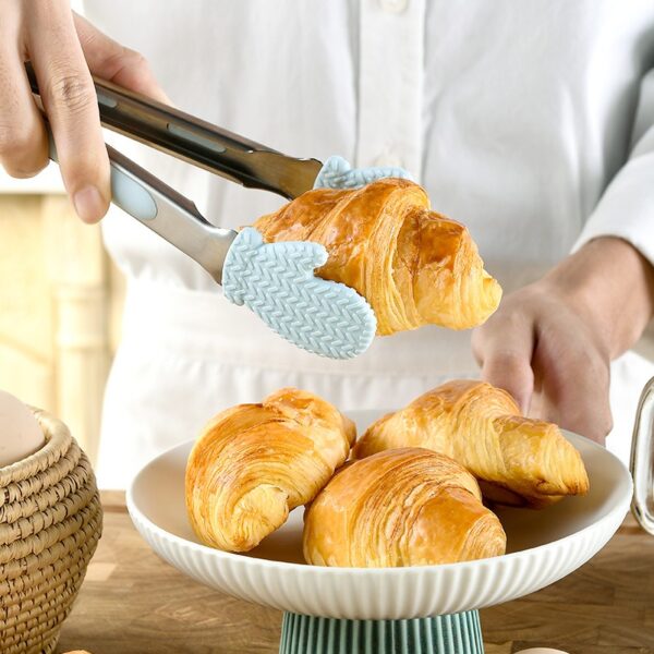 New Design Cut Stainless Steel Tongs with Silicone Glove Shape Tips - 图片 4