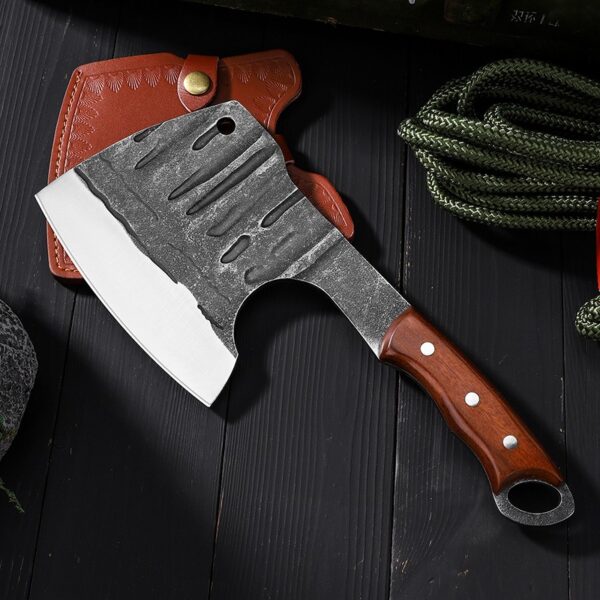 Heavy Duty Handmade Meat Cleaver Axes Shape Forged Boning Butcher Knife - 图片 3